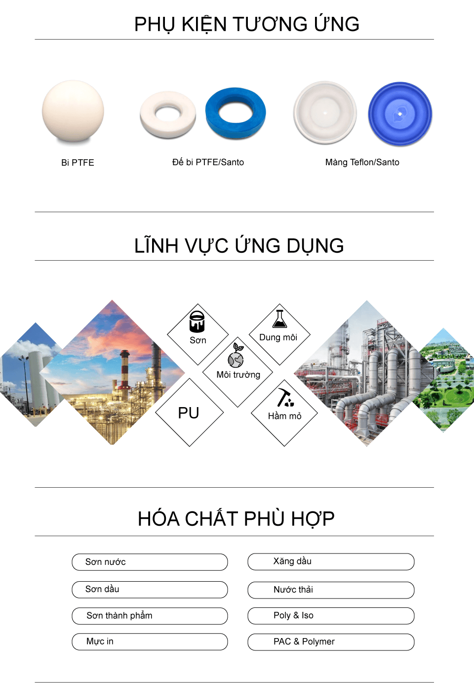 Ứng dụng bơm màng khí nén thân nhôm - Trung Kiên